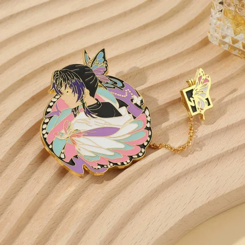 Vista 7 de Alfileres esmaltados de demonio para mochila - Pin de anime de personajes Kimetsu noyaiba, accesorio de insignia de moda para chaquetas, camisas