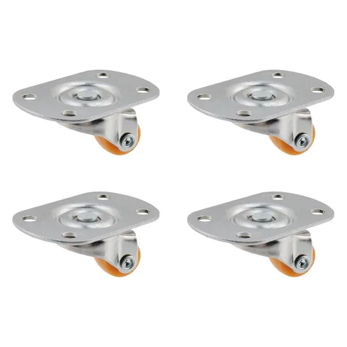 Vista 12 de Semetall Ruedas de montaje lateral de 2 pulgadas, ruedas silenciosas de goma en forma de L de 600 libras, ruedas giratorias de 360 grados