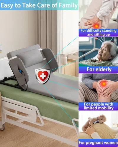 Vista 3 de Levantamiento eléctrico de la cama para levantarse – Asistente de cama para levantarse de la cama, reposo de cama ajustable ayuda a los pacientes