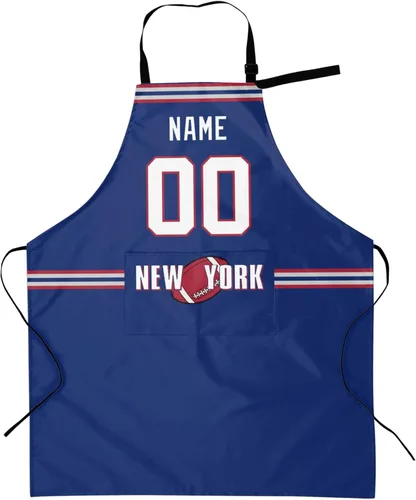 Vista 36 de Delantal con bolsillos, nombre personalizado y número, regalos personalizados para hombres y mujeres fanáticos del fútbol