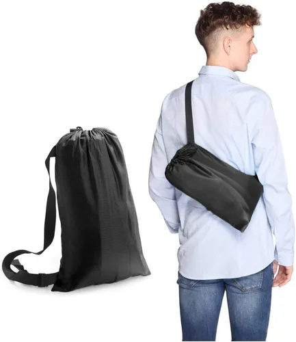 Vista 6 de Tumbona inflable silla de aire sofá cama perezoso sofá cama sofá estado durmiendo arena playa Lay Bag Sofá Negro
