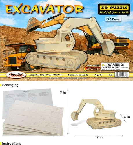 Vista 2 de Puzzled Rompecabezas 3D para motocicleta, kit de modelo de construcción de madera, divertido y educativo, juguete de madera para armar