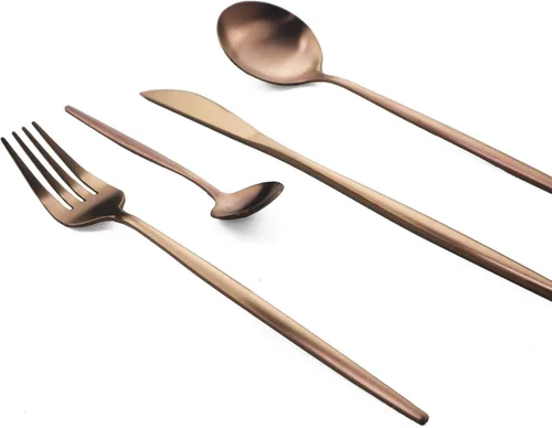 Vista 17 de JASHII Juego de cubiertos de acero inoxidable de 24 piezas, juego de cubiertos de servicio para 6, utensilios para cocina, aptos para lavavajillas