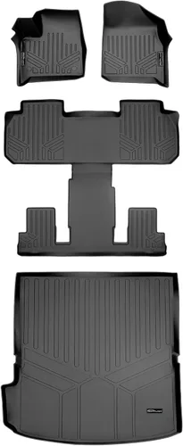 Vista 44 de SMARTLINER Juego de alfombrillas de piso de 2 filas compatibles con Chevrolet Traverse 2011-2017