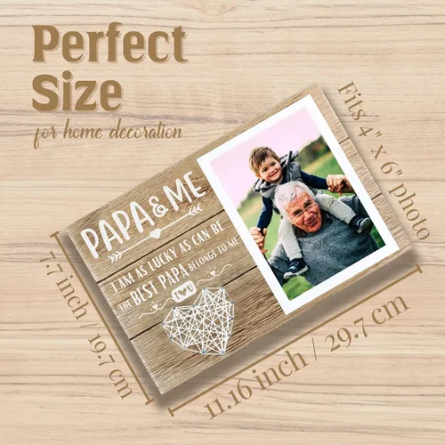 Vista 4 de InnoBeta PAPA & ME - Regalos para papá de nietos, nietos, marco de fotos de abuelo, regalo para cumpleaños, Navidad, Día del Padre, para fotos de 4