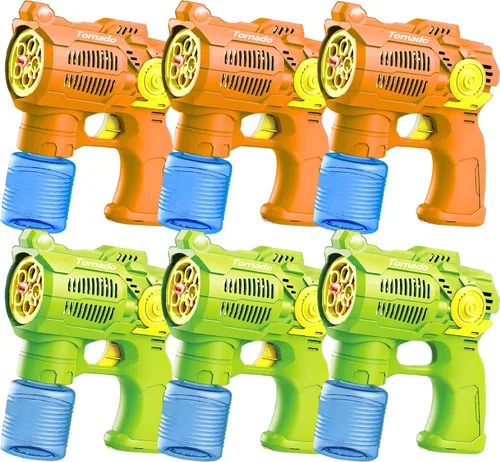 Vista 9 de Juego de 2 pistolas de burbujas con baterías, juguetes sopladores automáticos de burbujas para niños y niños pequeños, 1 disparador de burbujas azul