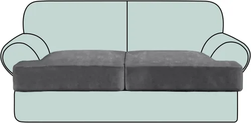 Vista 16 de Fundas de cojín de terciopelo elástico de lujo para sofá, juego de 3 piezas para sofás en forma de T, fundas antideslizantes y lavables, protector