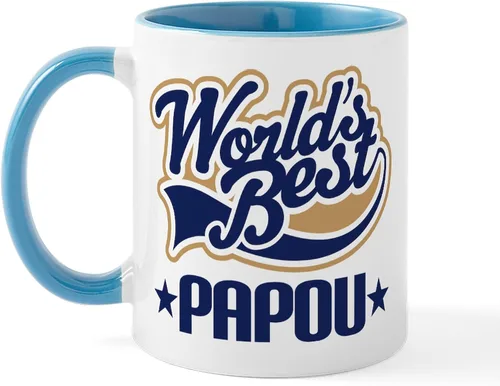 Vista 18 de CafePress Papou (Worlds Best) Taza de café de cerámica (11 oz (11.0 fl oz)
