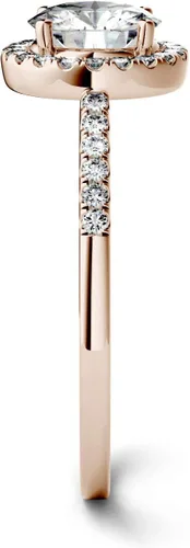 Vista 2 de Charles & Colvard Created Moissanite 6.5mm Round Cut Engagement Ring for Women 1.3 cttw DEW Lab Grown Solid 14K Rose Gold