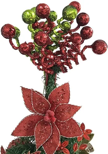 Vista 7 de Juego de 6 adornos de Navidad verdes, tubo con lentejuelas y esferas, decoración de Navidad, decoración de árbol de Navidad, decoración perfecta
