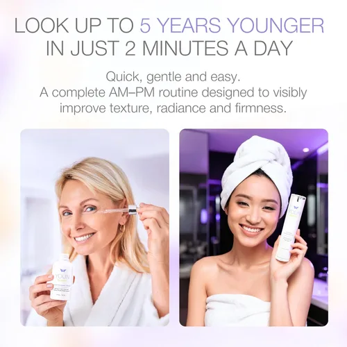 Vista 5 de YOUN Beauty Sistema de cuidado de la piel 2 minutos 5 años más joven por el Dr. Anthony Youn - Set de cuidado de la piel antienvejecimiento: suero