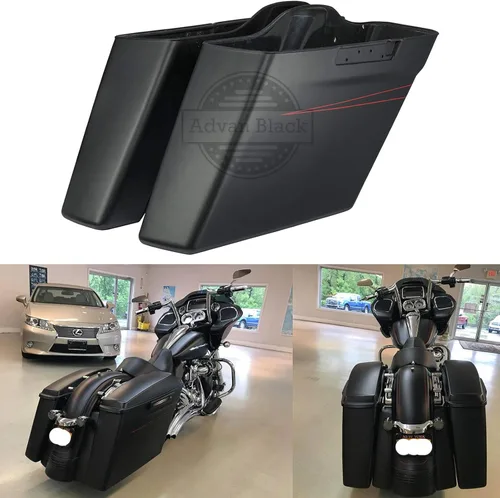 Vista 10 de Parabrisas personalizado Moto OnFire, diseño con aerógrafo, Saddlebags