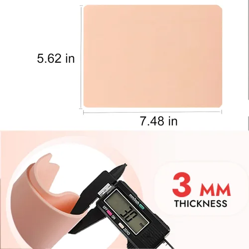 Vista 2 de Urknall - 10 piezas de piel falsa de 0.118 in – Urknall piel falsa en blanco para práctica de tatuajes de doble cara pieles falsas tatuajes