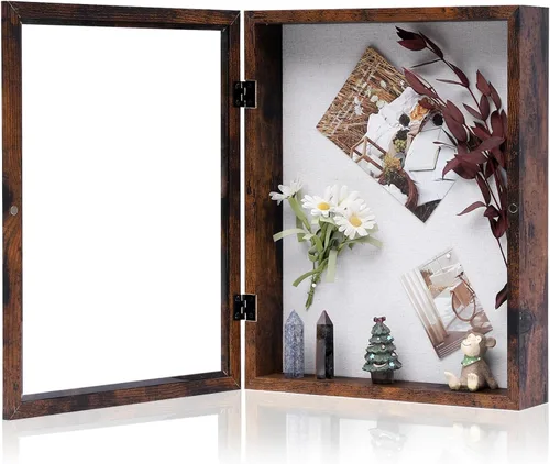 Vista 19 de Muzilife Marco de Fotos Caja de Sombra de 11 x 11 pulgadas - Vitrina Cuadrada de Madera y Vidrio con Interior Profundo de 2.16 pulgadas, Lista