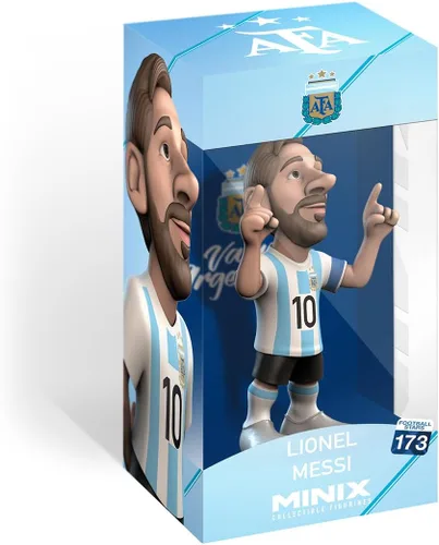 Vista 2 de MINIX COLLECTIBLE FIGURINES - Lionel Messi, figura oficial de Argentina, deportiva coleccionable de 4.7 in, regalo único de fútbol para todas
