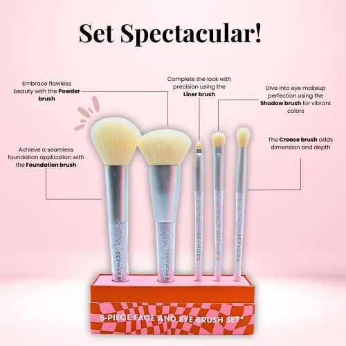 Vista 4 de SEPHORA COLLECTION - Juego de brochas para rostro y ojos (5 piezas)