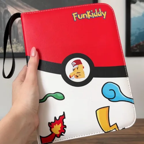 Vista 6 de Carpeta de tarjetas de 4 bolsillos para coleccionar tarjetas con 55 fundas extraíbles, estuche para coleccionar tarjetas intercambiables, regalos
