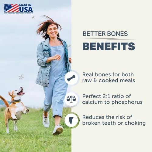 Vista 3 de Four Leaf Rover Better Bones Harina de Hueso para Perros - Suplemento de Calcio para Perros para Articulaciones, Dientes y Huesos Saludables