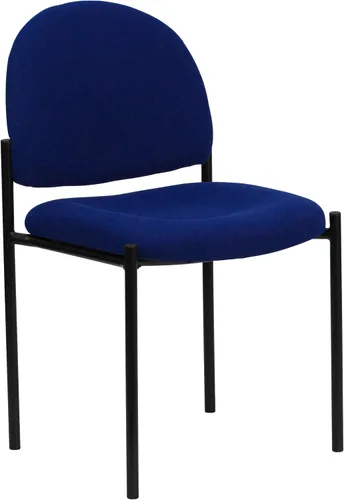 Vista 11 de Flash Furniture Tania Comfort Silla de recepción lateral de acero apilable de tela negra