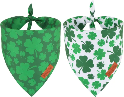Vista 8 de PTDECOR Bandana de Navidad para perro, diseño de muñeco de nieve de Papá Noel, bufanda reversible para mascotas, diseño de triángulo rosa