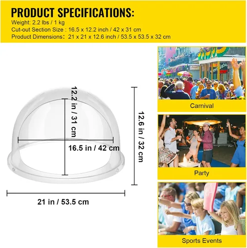 Vista 7 de VBENLEM Cubierta de 21 Pulgadas para Máquina de Algodón de Azúcar, Protector de Burbujas de Plástico para Fabricante de Hilo Dental Comercial