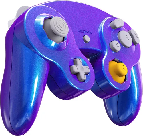 Vista 16 de eXtremeRate Placa trasera negra para Nintendo Gamecube Controller, cubierta de repuesto de agarre suave al tacto con botones para controlador