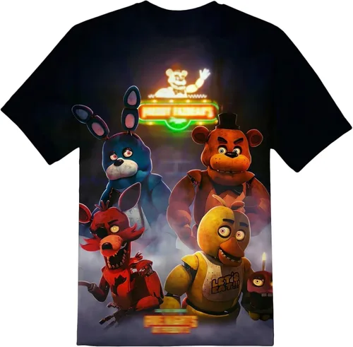 Vista 3 de Camiseta para niños y niñas con estampado en 3D, juego de moda, cuello redondo, manga corta