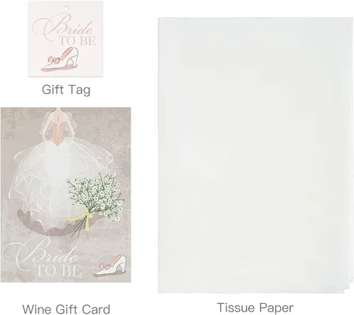 Vista 7 de MAYPLUSS Bolsa de regalo de boda mediana de 10 pulgadas con tarjeta de felicitación y papel de seda para aniversario, despedida de soltera, novia
