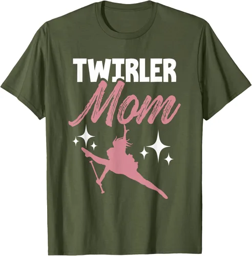Vista 50 de Twirler Mom Baton Twirl Mother Majorette Twirling Camiseta, Negro, S