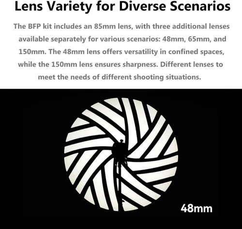 Vista 5 de Godox BFP - Accesorio de proyección de flash para Bowens Mount Flash Speedlite, diseño giratorio de 360°, montaje de lente EF, accesorio de luz