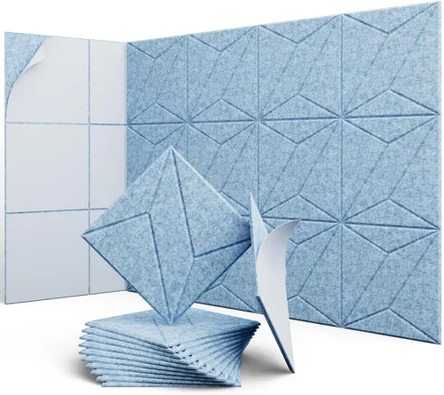Vista 10 de Paneles hexagonales en forma de A, paquete de 12 paneles acústicos de alta densidad de 12 x 10 x 0.4 pulgadas para mejorar la reducción de ruido