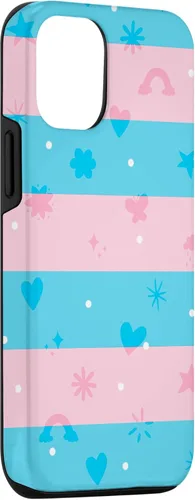 Vista 3 de Funda para iPhone 15 Trans Pride Fun Doodle Style, Transgénero LGBTQ+ Pride