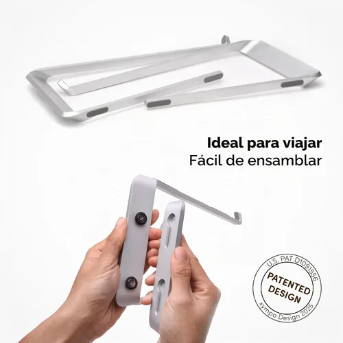 Vista 3 de xympo Soporte de aluminio para computadora portátil para escritorio, se adapta a laptops de 13 a 16 pulgadas