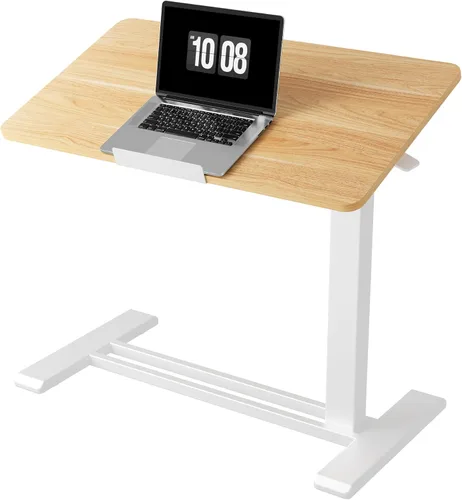 Vista 13 de FLEXISPOT H7 PRO Mesa de pie móvil ajustable para cama con ruedas neumáticas, mesa para laptop portátil, inclinable 90°, carro para computadora