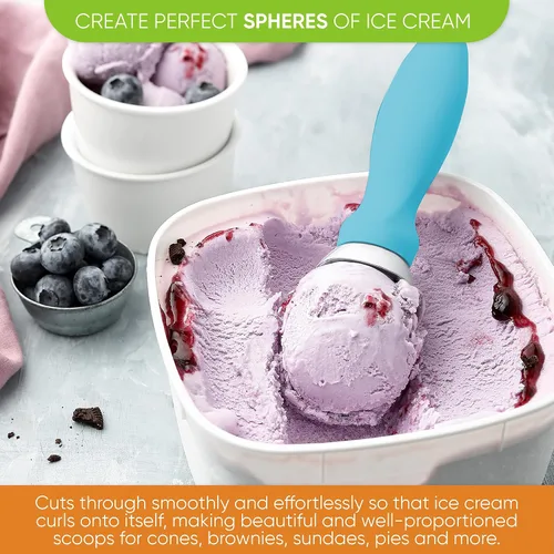 Vista 4 de Spring Chef - Cuchara para helado con mango suave, profesional, fuerte y resistente, utensilio de cocina de primera calidad para masa de galletas