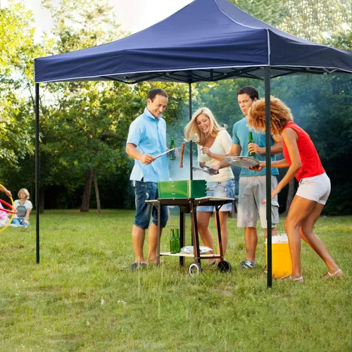 Vista 2 de FDW Tienda de campaña, toldo comercial instantáneo de 10 x 10 pies, toldo ajustable impermeable 300D con bolsa de transporte con ruedas, 4 bolsas
