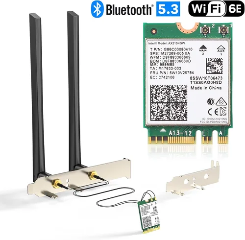 Vista 5 de EDUP® AX210NGW Tarjeta WiFi 6E Tarjeta de red Wi-Fi 6E 6G/ 5G/ 2.4GHz M.2