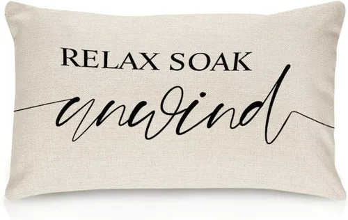 Vista 31 de Fundas de almohada lumbar de 12 x 18 pulgadas con citas divertidas de algodón y lino, para sofá, sala de estar, decoración de inauguración