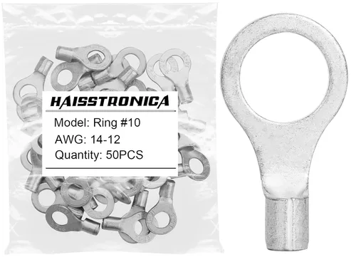 Vista 13 de haisstronica 30 terminales de horquilla de 1/4 "AWG 8 sin aislamiento