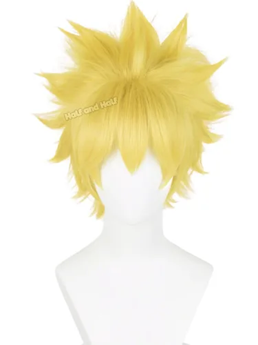 Vista 13 de Peluca corta y recta de anime para cosplay de anime de 14 pulgadas, peluca