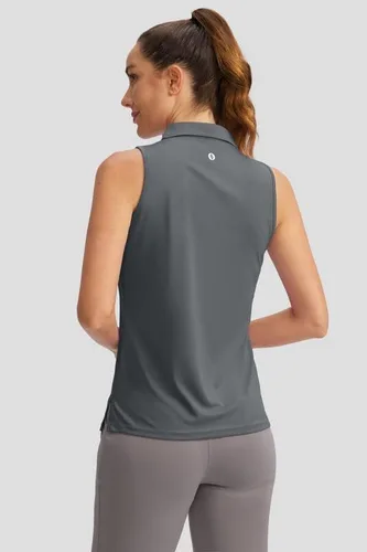 Vista 2 de SANTINY Women's Sleeveless Golf Shirt V-Neck Tennis Tank Tops Collared Golf Polo Shirts for Women
