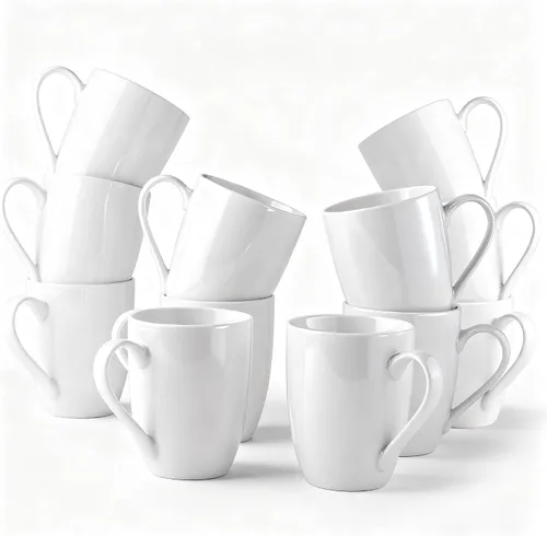 Vista 29 de GBhome Juego de 6 tazas de café de 12 onzas, tazas de café de cerámica con flores adhesivas para hombre, mujer, mamá, papá, juego de tazas de café