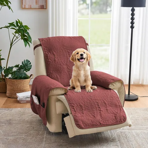 Vista 25 de Fundas acolchadas beige para sillas reclinables, impermeables, fundas para sillas reclinables para niños perezosos, fundas reclinables que admiten