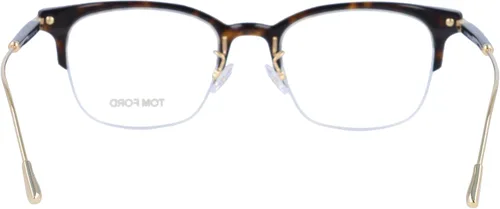 Vista 4 de Tom Ford - FT5645-D Dark Havana Gafas Rectangular Hombre - 2.047 in, Lentes brillantes de color Havanaoro amarilloazul