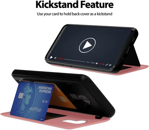 Vista 219 de GOOSPERY Parachoques magnético para puerta compatible con Galaxy S9 Plus, tarjetero tipo billetera con cierre automático por iman, funda protectora