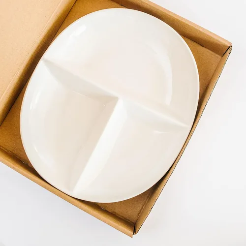 Vista 5 de Uba Plato de Control de Porciones (PORCELANA) para Adultos - Dieta Diabética y Bariátrica