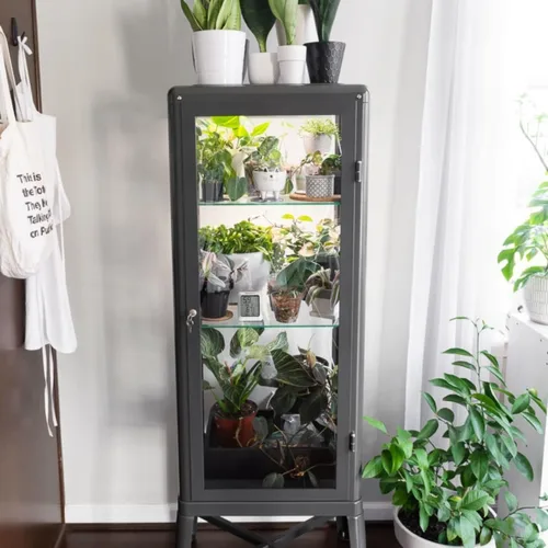 Vista 9 de Luces para plantas, espectro completo de 12 W (equivalente a 120 W), panel ultrafino, 84 LED lámpara solar para plantas con interruptor