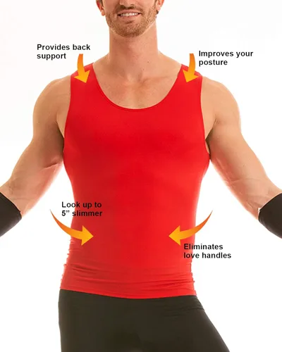 Vista 4 de Insta Slim musculosa de compresión muscular (Int) para hombre