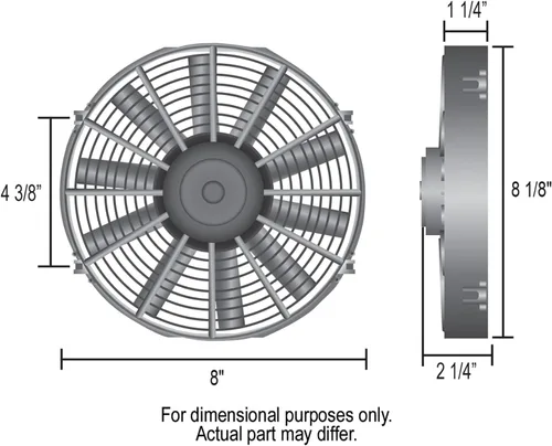 Vista 2 de Derale 16908 Ventilador eléctrico de alto rendimiento Dyno-Cool de 8 pulgadas, negro
