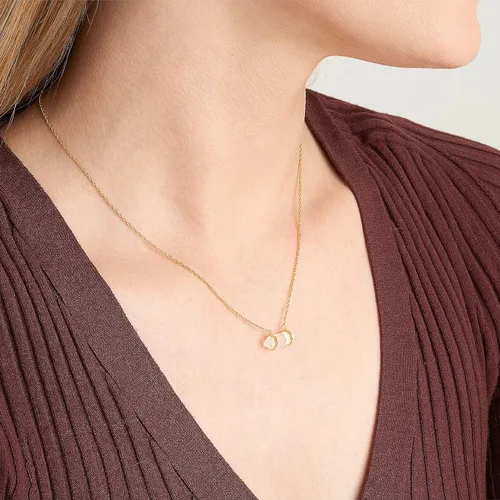 Vista 2 de MORGAN & PAIGE Collar de cristal de cuarzo para mujeres, adolescentes y niñas, chapado en oro amarillo de 18 quilates, colgante delicado curativo